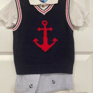 Baby Boys 24M Nautical Sweater Vest Set